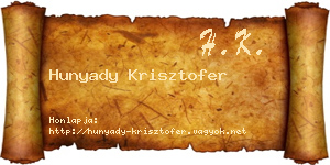 Hunyady Krisztofer névjegykártya